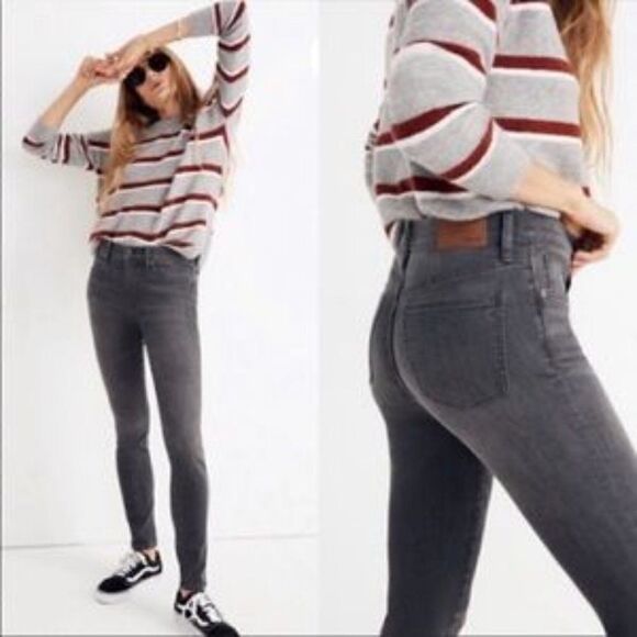 MADEWELL High Rise Skinny Jeans Gray 24 - Picture 1 of 10